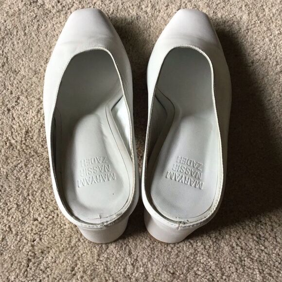Maryam Nassir Zadeh White Mules Sleek Minimalist Design - Picture 6 of 12